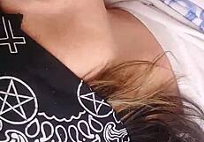 Blindfolded old man blowjob!