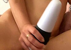 Watch Her Explode in Two Quick Orgasms Using the Magic Wand!