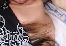 Blindfolded old man blowjob!