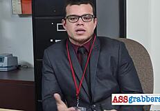 Ever seen hardcore bareback sex heat up an office?