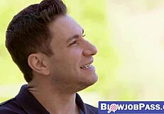 Young babe Daisy Lee sucks cock until messy facial