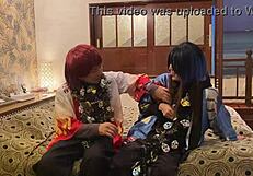 Japanese Wife in Halloween Costume Sucks and Gets Raw Creampie Action