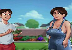 Summertimesaga - madura recibe llena de leche en coño durante escena hentai caliente