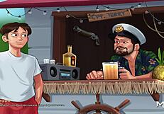 Summertimesaga - madura recibe llena de leche en coño durante escena hentai caliente