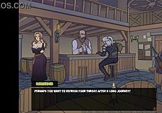 3D animated witch hunters fight against lazy shemales in a visual novel style game.