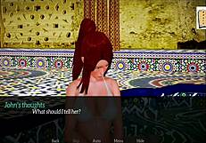 Amateur redhead's small tits bounce during game walkthrough