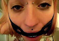 Pervypixie Gagged and Forced to Drink Piss in Raw POV Amateur Scene