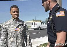 First time gay sex scandals with a police officer and a uniformed character in a gay porn movie.