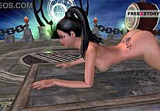 indian bhabhi tries sexy positions then masturbates with candle in this animated cartoon