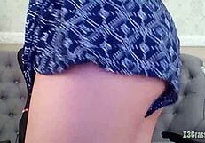 Camgirl shows off little tits and wet pussy on cam