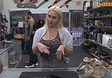 Beautiful blonde gets a good drilling in a very realistic manner.