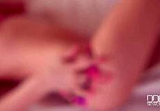 Beautiful European teenager Zazie Skymm pleases herself with a sex toy.