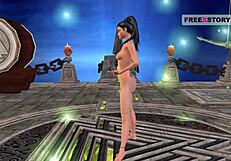 indian bhabhi tries sexy positions then masturbates with candle in this animated cartoon