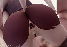 لونا في ملابس بديلة تتسكع في متعة هينتاي شرجية 😈