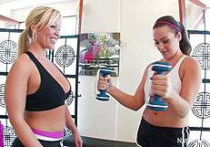Natasha Nice and Austin sweat it out with steamy workout banging