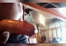 Stroking Big Cock Until Multiple Cums During Workout