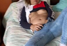 Latina Girl Begs Stepmother for Cock While Stripping Jeans