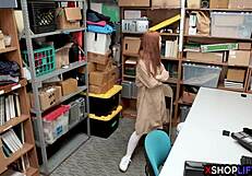 Redhead busty teen 18+ caught shoplifting, refuses to comply!