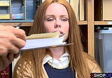 Redhead busty teen 18+ caught shoplifting, refuses to comply!