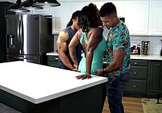 voluptuous ebony craving a wild gangbang with 2 big black cocks