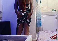 young african couple enjoys intimate moments together