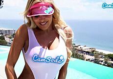 Blonde Big Tits Milf Caitlin Bell Feels Intense Pleasure as She Wets Her Pussy with Huge Dildo