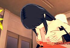 Naruto hentai featuring Naruto and Hinata in steamy animated action