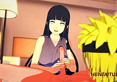 Naruto hentai featuring Naruto and Hinata in steamy animated action