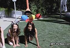 Horny Lingerie Bunnies In POV Foursome Fuck