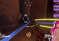 Vtuber lewdneko plays overwatch and gets spanked part 1