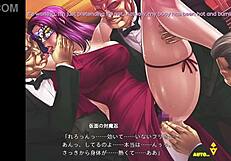 Taimanin RPGX 74. sahnede yoğun aksiyon İngilizce altyazılı