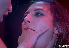 Izzy and Gianna indulge in muff diving and toy play with stockings