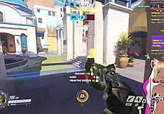 Vtuber lewdneko plays overwatch and gets spanked part 1