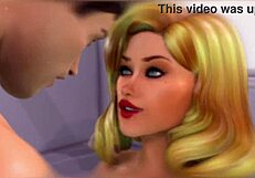 Blonde Milf Scrubs Down with Wet Titty Fuck