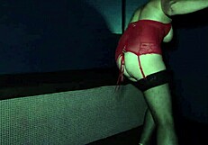 French Cougar Sucks Massive Black Cock Through Glory Hole in Wild Interracial Scene