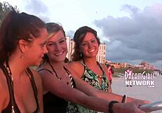 Shy First-Time Flashers Expose Their Tits On Florida Beach In Public.