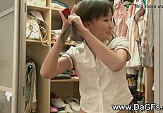 Asian teen girlfriend uses toys for orgasmic solo session