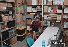 drilling tattooed thief at mall security office while spying on hidden cam