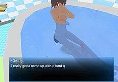 Femdom university cherry bathroom humiliation game with cute slave