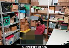 Cute teen caught stealing in shop, blows mall cop