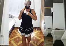 Homemade anal with toys and lingerie hints at more.