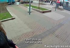 Wannabe model alice gets fucked with glasses on