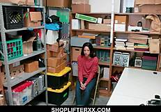 Cute teen caught stealing in shop, blows mall cop