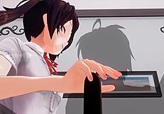 Uncensored Anime Imouto Teases Anal with Edging Handjob