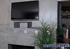 interracial lesbians explore slender bodies with big tits