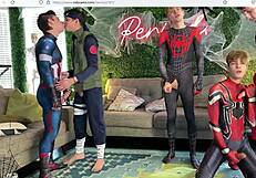 Young and straight gay men in skin-tight spandex have sex.