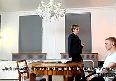 tutor4k sexy mature teacher and young man become lovers during class