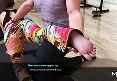 Big tits bouncing intriguingly at the gym in this anime hentai game