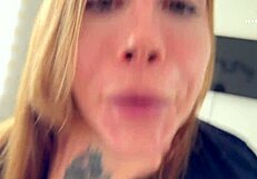 Petite blonde Savannah Dixon deepthroats and rides in sloppy group POV scene