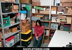 Cute teen caught stealing in shop, blows mall cop